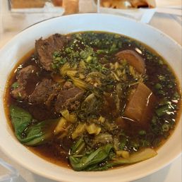 Beef noodle soup- one of the better ones we've had in US