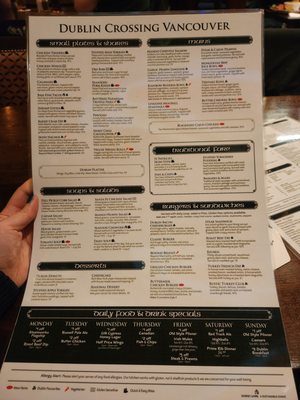 Menu photo 4 Dublin Crossing Vancouver, BC