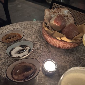 Nura - Parker Rolls and Garlic Coriander Naan with Dips - New American Near Me - Brooklyn, New York Nura - Parker Rolls and Garlic Coriander Naan with Dips - New American Near Me - Brooklyn, New York