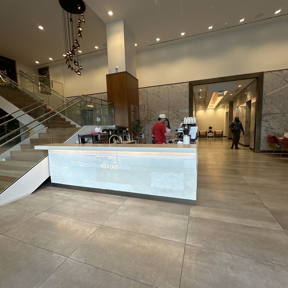 Coffee bar in the building lobby
