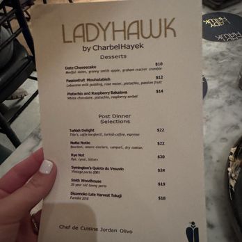 Ladyhawk - Dessert menu - Bars Near Me - West Hollywood, California Ladyhawk - Dessert menu - Bars Near Me - West Hollywood, California