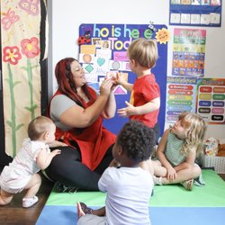 Ruiz Family Child Care  - During our circle time, Spanish learning preschool readiness