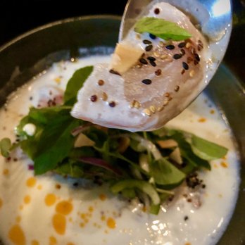 Amaru - Incredible ceviche floated in coconut milk w herbs & habanero oil .. divine - Latin American Near Me - Chicago, Illinois