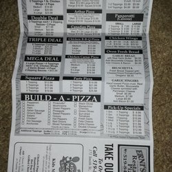 Erni's Place Restaurant Pizza - Pizza Menu