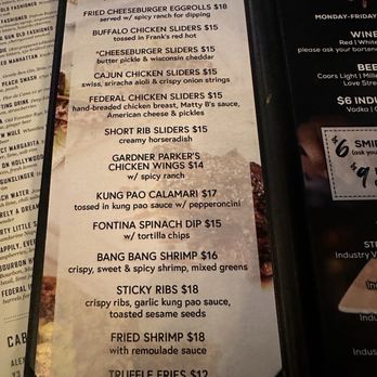 Federal American Grill - Appetizers look really yummy. Next time I might just order from this menu - New American Near Me - Oak Ridge North, Texas