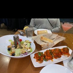 Basta Pasta - Meatball crostini, house salad and bread