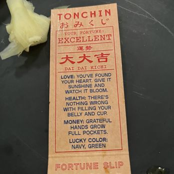 Tonchin - Fortune slip - Ramen Near Me - New York, New York