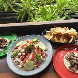 Taquería La Eufemia - Ceviche mixtos, rib eye tacos