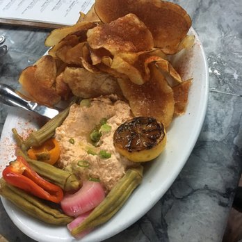 The Ice Plant - Smoked fish dip pickled okra and potato chips - Cocktail Bars Near Me - St. Augustine, Florida The Ice Plant - Smoked fish dip pickled okra and potato chips - Cocktail Bars Near Me - St. Augustine, Florida