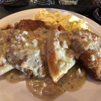 Maxine's On Shine - Chicken & Waffles with scrambled eggs - New American Near Me - Orlando, Florida Maxine's On Shine - Chicken & Waffles with scrambled eggs - New American Near Me - Orlando, Florida