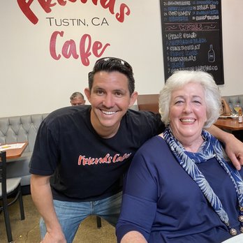 Friends Cafe - Jeff the owner going around to greet patrons, here is Debbie withe beaming smile. - Breakfast & Brunch Near Me - Tustin, California Friends Cafe - Jeff the owner going around to greet patrons, here is Debbie withe beaming smile. - Breakfast & Brunch Near Me - Tustin, California
