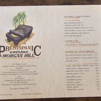 Pre-Hispanic MX Cuisine - Drinks and kids menu - Mexican Near Me - Morgan Hill, California Pre-Hispanic MX Cuisine - Drinks and kids menu - Mexican Near Me - Morgan Hill, California