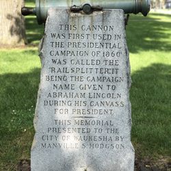 One of many monuments in Cutler Park.