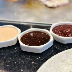 Takumi Hibachi - Sauces - yum yum, ginger, spicy