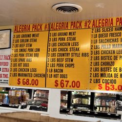 Alegria meat market - Their meat packs!