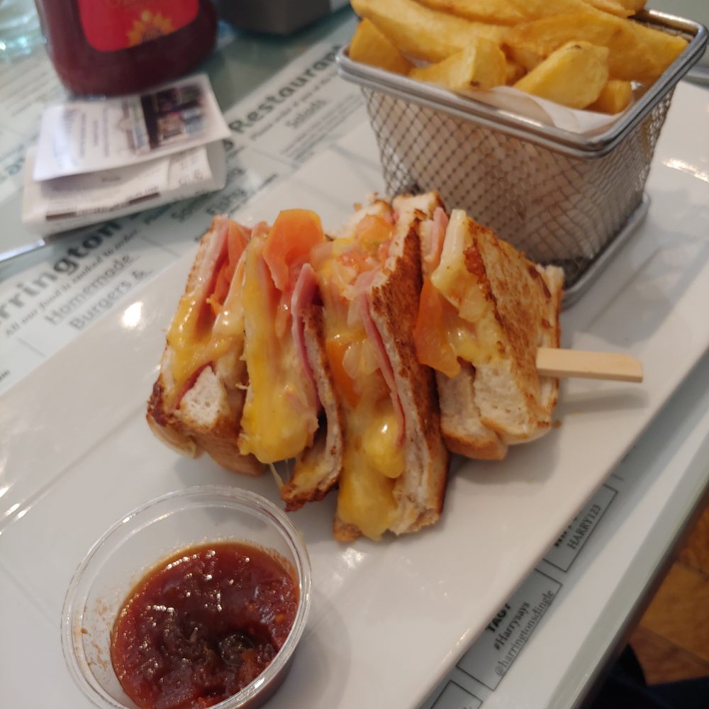 Harrington's Fish and Chips - She got the "Toastie"....a fancy grilled cheese which she loved :-) - Fish & Chips Near Me - Dingle, Kentucky