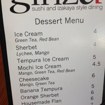 Ginza Sushi - dessert menu - Sushi Bars Near Me - Tucson, Arizona Ginza Sushi - dessert menu - Sushi Bars Near Me - Tucson, Arizona