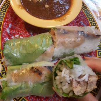 Pho Mai - Nem nuong cuon. Non traditional. Nem is simply grilled pork. Served with hoisin. No fried wrapped added either. :( Would not recommend - Vietnamese Near Me - San Jose, California