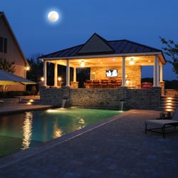 Clearwater Landscape & Nursery - Pool pavilion overlooking rectangular pool, Frederick MD