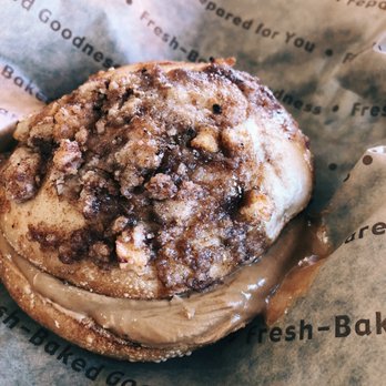 Einstein Bros. Bagels - Apple Cinnamon Bagel with peanut butter - Bagels Near Me - Duluth, Georgia