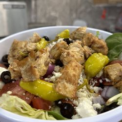 ShugaBear's - Delicious Greek salad with chicken added on!