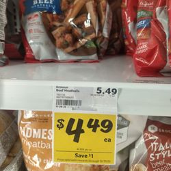 Winn-Dixie - Price listed in the freezer case for the Armour meatballs 11-14 oz size bags
