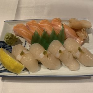 Photo of Sushi Gen - Los Angeles, CA, United States. Salmon Toro and Scallop Nigiri