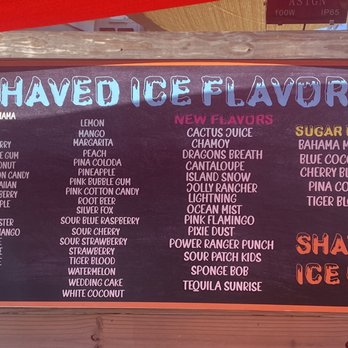 Shaved Ice - Menu 7/8/23 - Ice Cream & Frozen Yogurt Near Me - Port Aransas, Texas Shaved Ice - Menu 7/8/23 - Ice Cream & Frozen Yogurt Near Me - Port Aransas, Texas