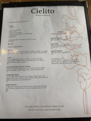 Menu photo 3 Cielito Providence, RI