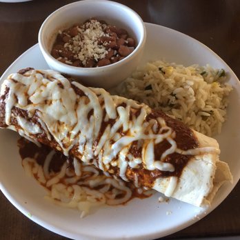 Blanco Cocina + Cantina - Carne Asada burrito, enchilada style, Charro beans, and rice - Tacos Near Me - Tucson, Arizona Blanco Cocina + Cantina - Carne Asada burrito, enchilada style, Charro beans, and rice - Tacos Near Me - Tucson, Arizona