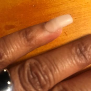 Nails Art By Anna - She literally just glued a nail on and brush across with acrylic once. - Nail Salons Near Me - Thomasville, Georgia