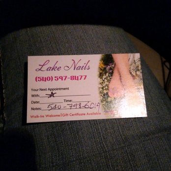 Lake Nails - i mean thats an appointment card. i dunno why you'd give out a different number unless you are flirting. - Nail Salons Near Me - Hardy, Virginia Lake Nails - i mean thats an appointment card. i dunno why you'd give out a different number unless you are flirting. - Nail Salons Near Me - Hardy, Virginia