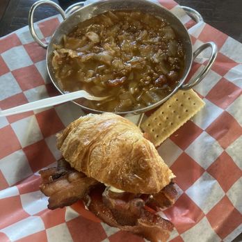 Red Bird’s - Half BLT (no L) on croissant with cabbage and beef soup. - Soup Near Me - Birmingham, Alabama