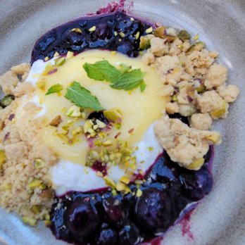 Beatrix - Lemon yogurt with pistachio streusel - New American Near Me - Chicago, Illinois