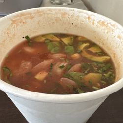 This their large shrimp cocktail. It's delicious but no filled all the way.