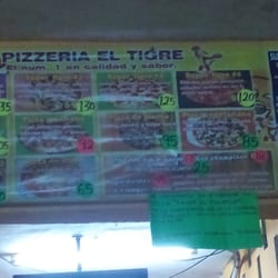 Pizzería El Tigre - Menú.