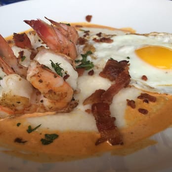 Dish Society - Shrimp on smoked gouda grits. - New American Near Me - Katy, Texas