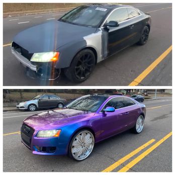 Kirk Wrap and Window Tint - Wrap #14 Audi A8 Purple To Blue Wrap + Bolted Rims On #carwrap #windowtint #tintnearme #tintshop #kirk #tint #wrap - Car Window Tinting Near Me - Memphis, Tennessee Kirk Wrap and Window Tint - Wrap #14 Audi A8 Purple To Blue Wrap + Bolted Rims On #carwrap #windowtint #tintnearme #tintshop #kirk #tint #wrap - Car Window Tinting Near Me - Memphis, Tennessee