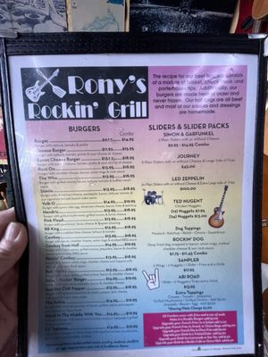 Menu photo 1 Rony's Rockin' Grill Bergenfield, NJ Menu photo 1 Rony's Rockin' Grill Bergenfield, NJ