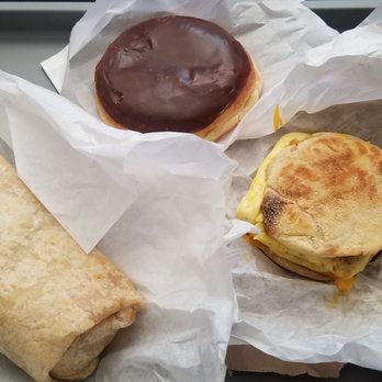 Troys Donuts & Burgers - Breakfast burrito, chocolate glaze donut, English muffin - Burgers Near Me - Monrovia, California Troys Donuts & Burgers - Breakfast burrito, chocolate glaze donut, English muffin - Burgers Near Me - Monrovia, California