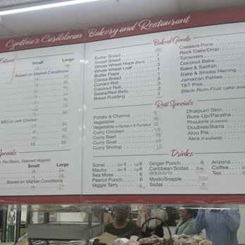 Cynthia's Caribbean Bakery - Menu - Bakeries Near Me - Irvington, New Jersey