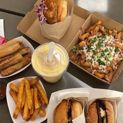 Longanisa Poutine House-Made Lumpia (8 pcs) mango milkshake