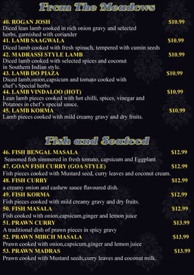 Menu photo 7 Indian City Restaurant Springvale, VIC