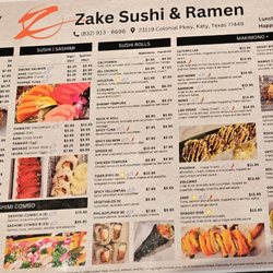 Zake Sushi & Ramen - Menu
