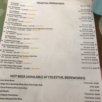 Celestial Beerworks - Menu as of February 2021 - Breweries Near Me - Dallas, Texas Celestial Beerworks - Menu as of February 2021 - Breweries Near Me - Dallas, Texas