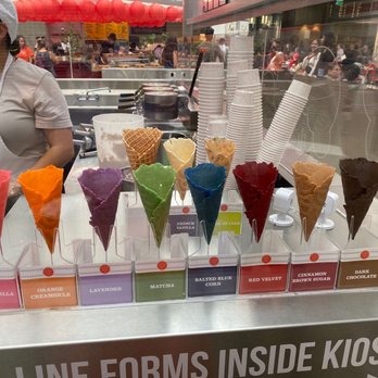 POST Market - Colorful ice cream cones at Flower & Cream - Food Court Near Me - Houston, Texas POST Market - Colorful ice cream cones at Flower & Cream - Food Court Near Me - Houston, Texas