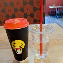 Scooter's Coffee - Large hot chocolate and water