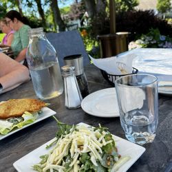 Scargo Cafe - Bottled water and arugula salad