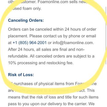Upholstery Decor - Original cancellation policy before it was changed after my phone call. This is their current cancellation policy as of Aug 5th. - Furniture Reupholstery Near Me - Goleta, California Upholstery Decor - Original cancellation policy before it was changed after my phone call. This is their current cancellation policy as of Aug 5th. - Furniture Reupholstery Near Me - Goleta, California