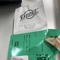 Exlines' Best Pizza in Town - Kirby - The receipt